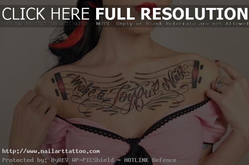 word chest tattoos for girls