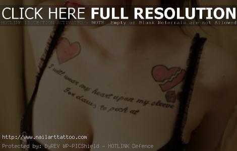 writing chest tattoos women