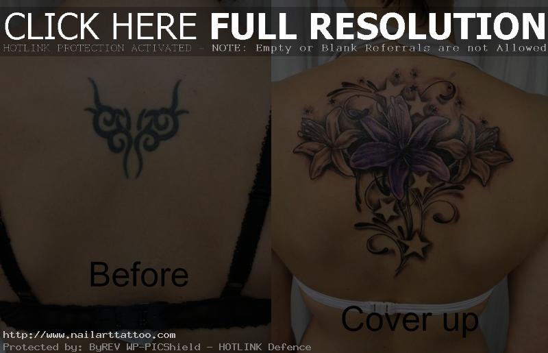 big flower cover up tattoos