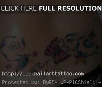butterfly flower and star tattoos