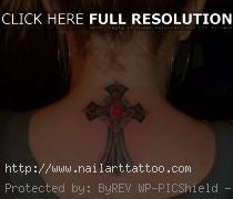 cross neck tattoo