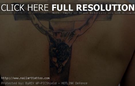 cross tattoo on back