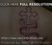 cross tattoos with banners