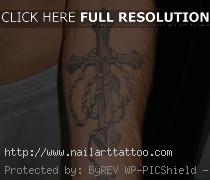 cross with rosary tattoo