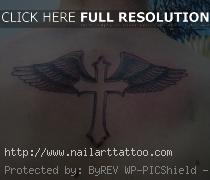 cross with wings tattoos