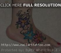 cute flower foot tattoos