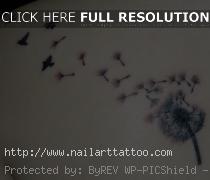 dandelion and bird tattoo