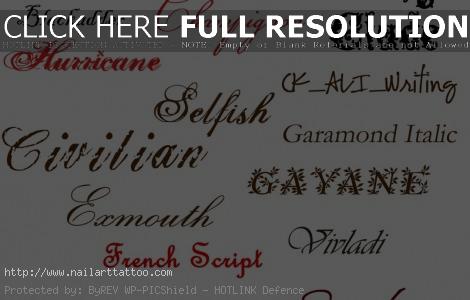 different fonts for tattoos