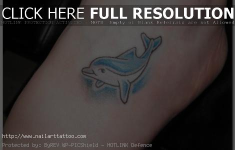 #01 Bluish Color Dolphin Tattoos