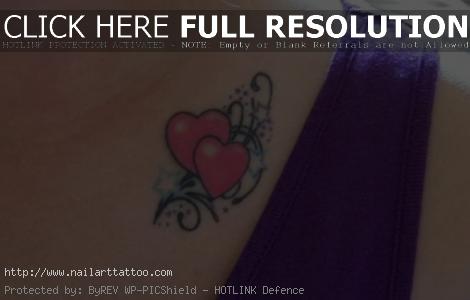 double heart tattoos