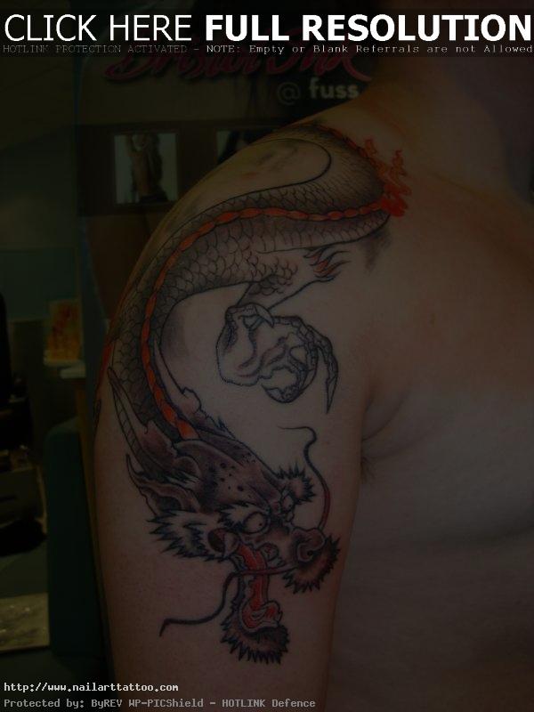 dragon shoulder tattoo