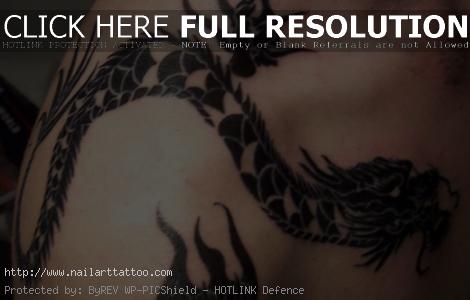 dragon shoulder tattoos for women