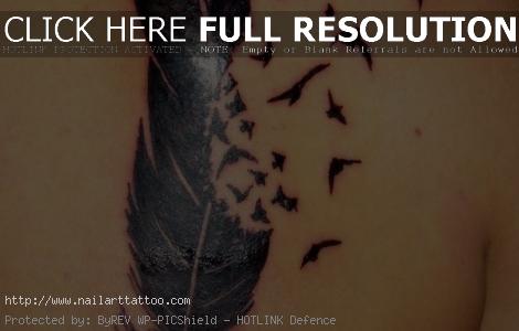 feather and birds tattoo