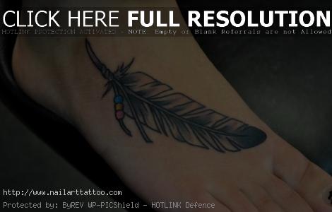 feather foot tattoos