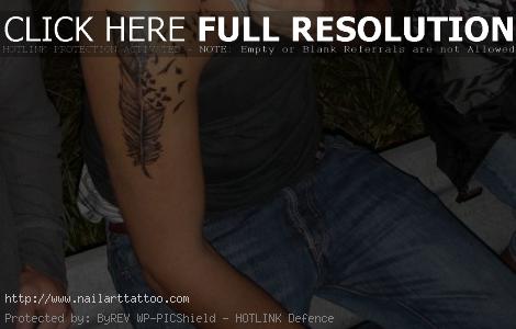 feather into birds tattoo