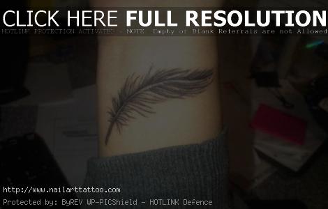 feather wrist tattoo