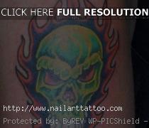 flaming skull tattoos