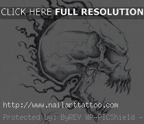 flaming skull tattoos designs