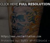 flaming skull tattoos for men