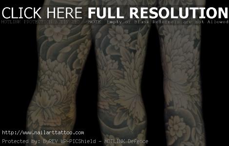 floral sleeve tattoos black and grey