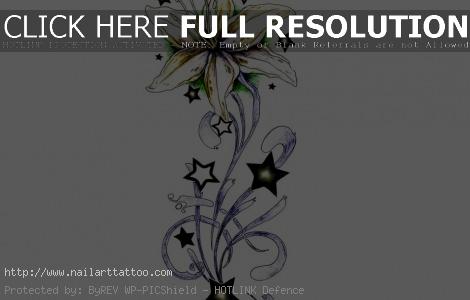 flower and star tattoos