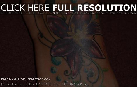 flower ankle tattoos