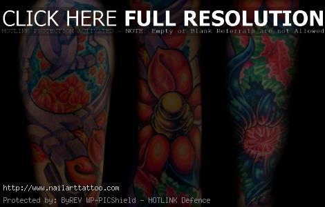 flower arm tattoos sleeve