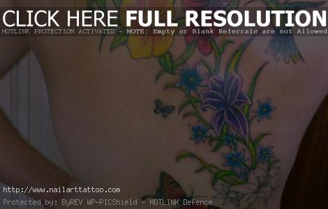 flower back tattoos