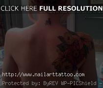 flower back tattoos for girls