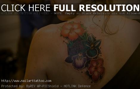 flower back tattoos for women