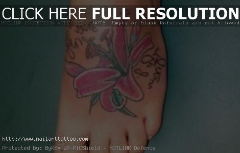 flower design tattoos for foot
