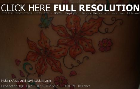 flower design tattoos for hip
