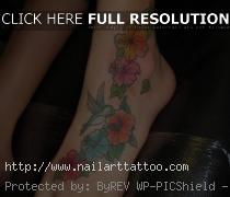 flower foot tattoo