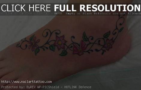 flower foot tattoo designs