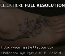 flower foot tattoos for women