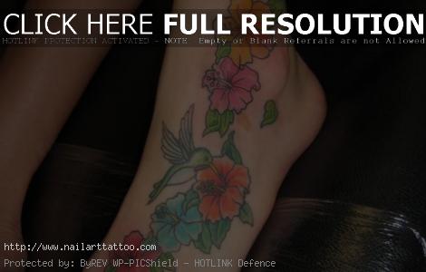 flower foot tattoos pictures