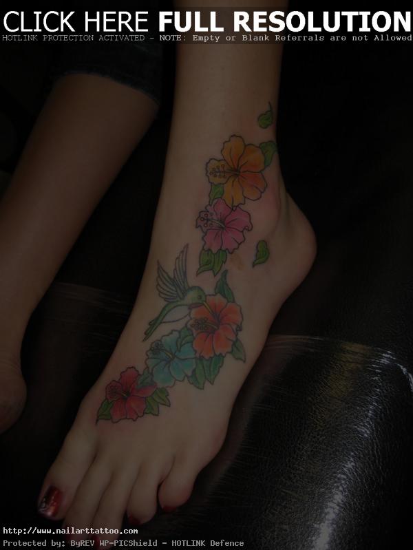 flower foot tattoos pictures