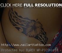 flower hip tattoos for girls