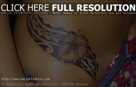 flower hip tattoos for girls