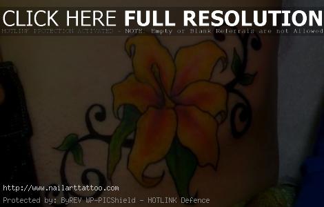 flower hip tattoos for women