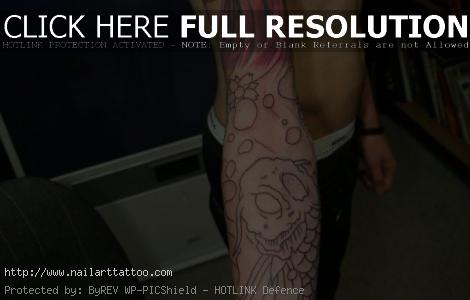 flower outline tattoo sleeve