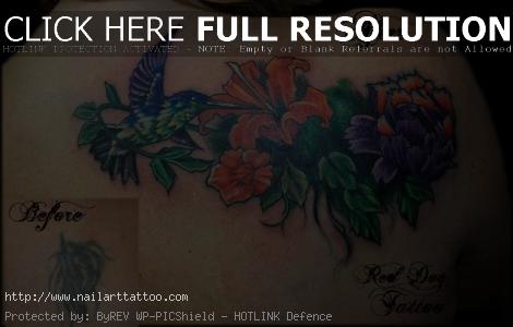 girly flower cover up tattoos