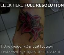 lily flower ankle tattoos