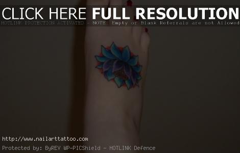 lotus flower foot tattoo