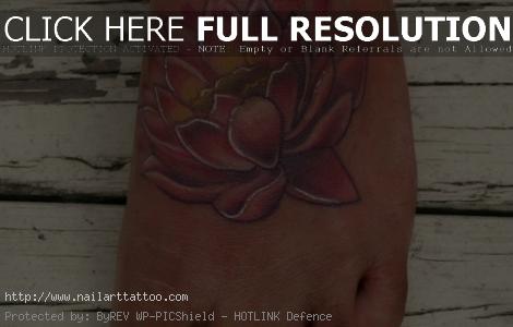 lotus flower foot tattoo