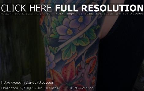 male floral sleeve tattoos