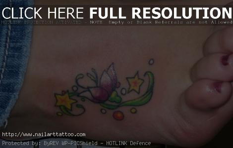 simple flower ankle tattoos