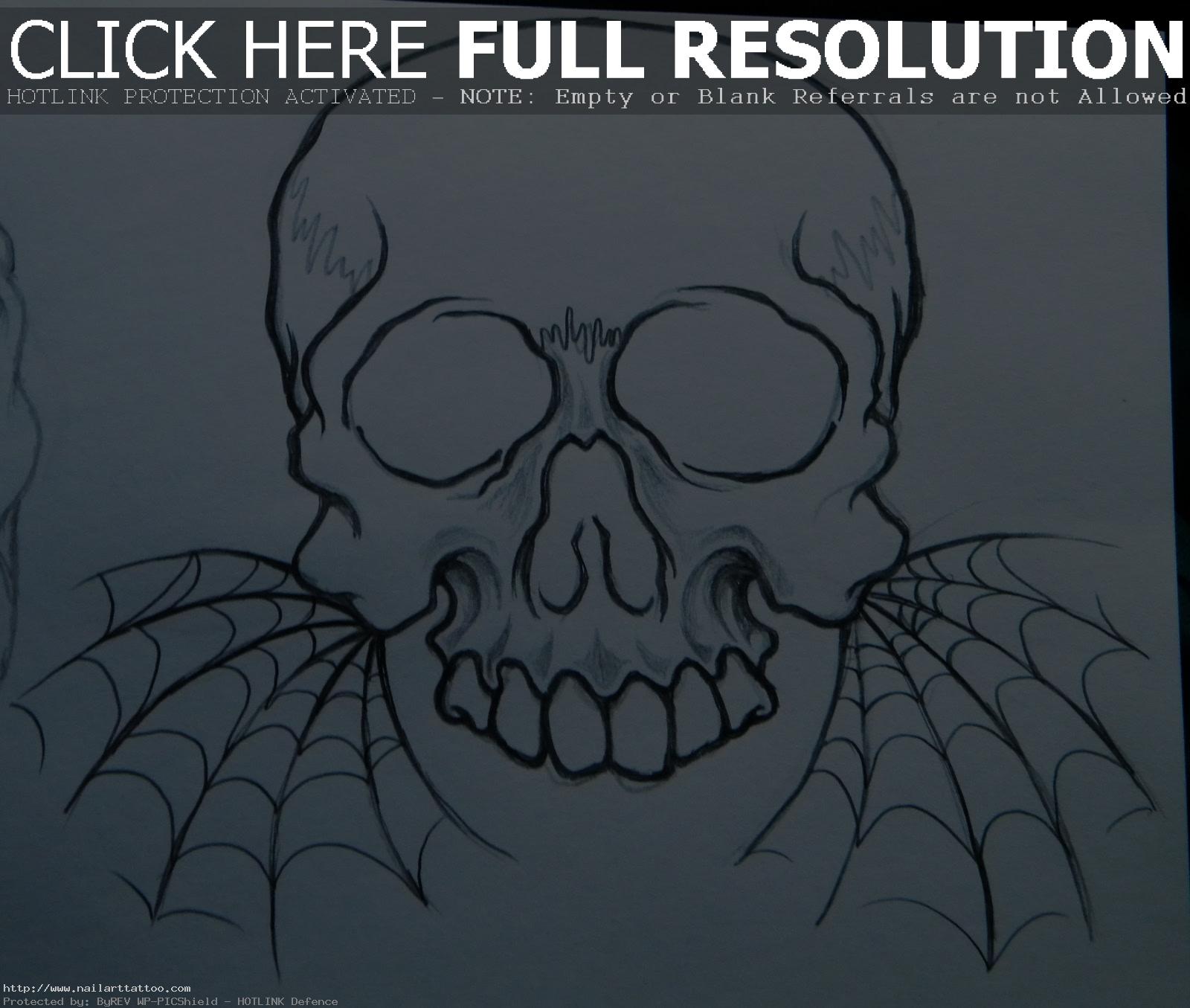 skull flash tattoo art