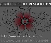 tribal and flower design tattoos