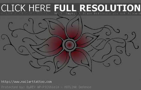 tribal and flower design tattoos